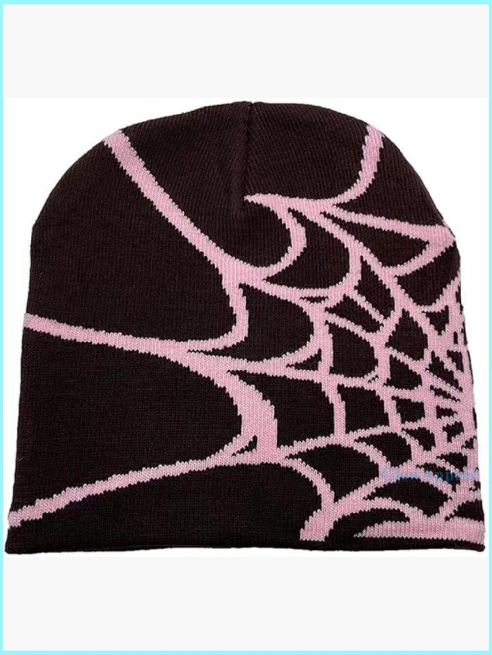 Y2K Spider Web Pattern Beanie Wool Knit Skull Cap Winter Streetwear
